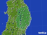 岩手県のアメダス実況(風向・風速)(2016年08月16日)