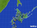 北海道地方のアメダス実況(降水量)(2016年08月17日)