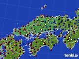 2016年08月17日の中国地方のアメダス(日照時間)
