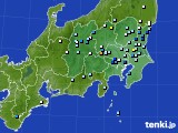 関東・甲信地方のアメダス実況(降水量)(2016年08月18日)