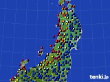 東北地方のアメダス実況(日照時間)(2016年08月18日)