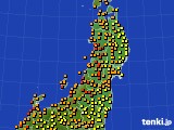 東北地方のアメダス実況(気温)(2016年08月18日)