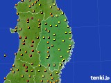 岩手県のアメダス実況(気温)(2016年08月18日)