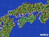 四国地方のアメダス実況(日照時間)(2016年08月19日)