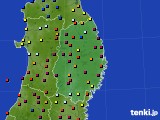 岩手県のアメダス実況(日照時間)(2016年08月19日)