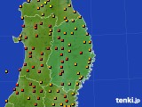 岩手県のアメダス実況(気温)(2016年08月19日)