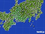 東海地方のアメダス実況(風向・風速)(2016年08月19日)
