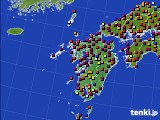 九州地方のアメダス実況(日照時間)(2016年08月20日)