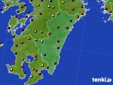 宮崎県のアメダス実況(日照時間)(2016年08月20日)