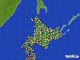 北海道地方のアメダス実況(気温)(2016年08月20日)