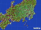 関東・甲信地方のアメダス実況(気温)(2016年08月20日)