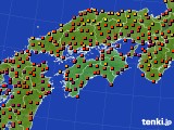 四国地方のアメダス実況(気温)(2016年08月20日)