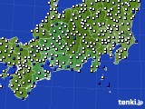 東海地方のアメダス実況(風向・風速)(2016年08月20日)