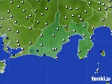 静岡県のアメダス実況(風向・風速)(2016年08月20日)