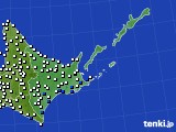 道東のアメダス実況(風向・風速)(2016年08月20日)