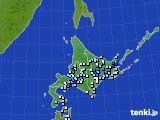 北海道地方のアメダス実況(降水量)(2016年08月21日)