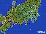 関東・甲信地方のアメダス実況(日照時間)(2016年08月21日)