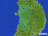 秋田県のアメダス実況(日照時間)(2016年08月21日)