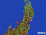 東北地方のアメダス実況(気温)(2016年08月21日)