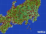 関東・甲信地方のアメダス実況(気温)(2016年08月21日)