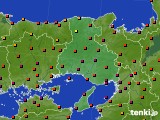 兵庫県のアメダス実況(気温)(2016年08月21日)