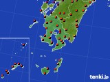 2016年08月21日の鹿児島県のアメダス(気温)