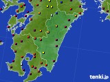 宮崎県のアメダス実況(日照時間)(2016年08月22日)