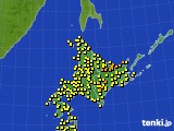 北海道地方のアメダス実況(気温)(2016年08月22日)