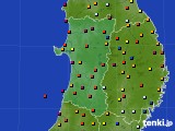 秋田県のアメダス実況(日照時間)(2016年08月23日)