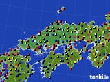 中国地方のアメダス実況(日照時間)(2016年08月24日)