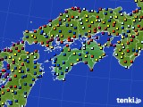 四国地方のアメダス実況(日照時間)(2016年08月24日)