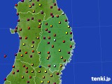 岩手県のアメダス実況(日照時間)(2016年08月24日)