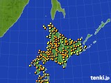 北海道地方のアメダス実況(気温)(2016年08月24日)