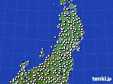 東北地方のアメダス実況(風向・風速)(2016年08月24日)