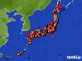 アメダス実況(日照時間)(2016年08月25日)