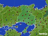 兵庫県のアメダス実況(日照時間)(2016年08月25日)