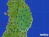 岩手県のアメダス実況(日照時間)(2016年08月25日)