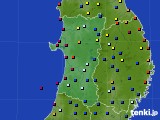 秋田県のアメダス実況(日照時間)(2016年08月25日)