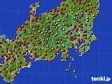 関東・甲信地方のアメダス実況(気温)(2016年08月25日)