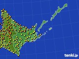 道東のアメダス実況(気温)(2016年08月25日)