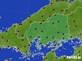 2016年08月25日の広島県のアメダス(気温)
