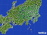 関東・甲信地方のアメダス実況(風向・風速)(2016年08月25日)