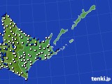 道東のアメダス実況(風向・風速)(2016年08月25日)