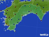 高知県のアメダス実況(日照時間)(2016年08月27日)