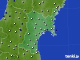 宮城県のアメダス実況(風向・風速)(2016年08月28日)