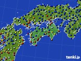 四国地方のアメダス実況(日照時間)(2016年08月29日)