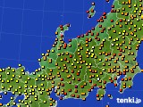 北陸地方のアメダス実況(気温)(2016年08月29日)