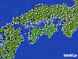 四国地方のアメダス実況(風向・風速)(2016年08月29日)