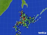 北海道地方のアメダス実況(日照時間)(2016年08月30日)