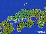 中国地方のアメダス実況(日照時間)(2016年08月30日)